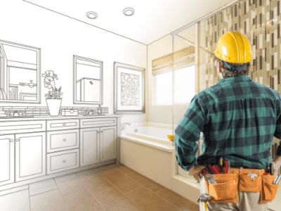Contractor Reviewing Plans