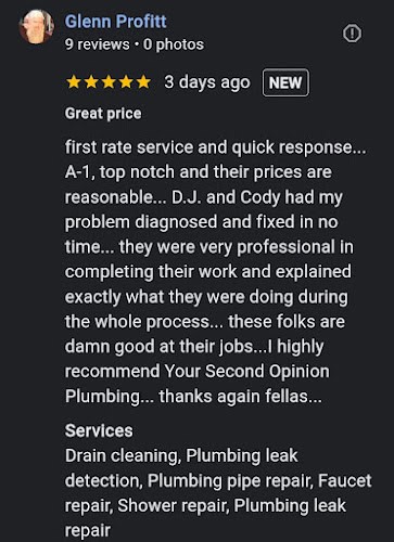 Your Second Opinion Plumbing Co.